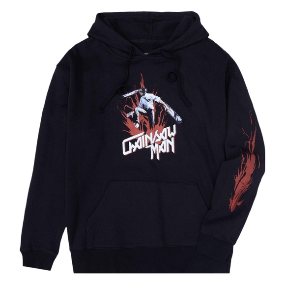 Crunchyroll x Hot Topic Black Chainsaw Man Hoodie Size Large - Picture 1 of 10